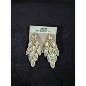 1950s Juliana D & E Aurora Borealis Cascade Earrings With Genuine Austrian Cryst